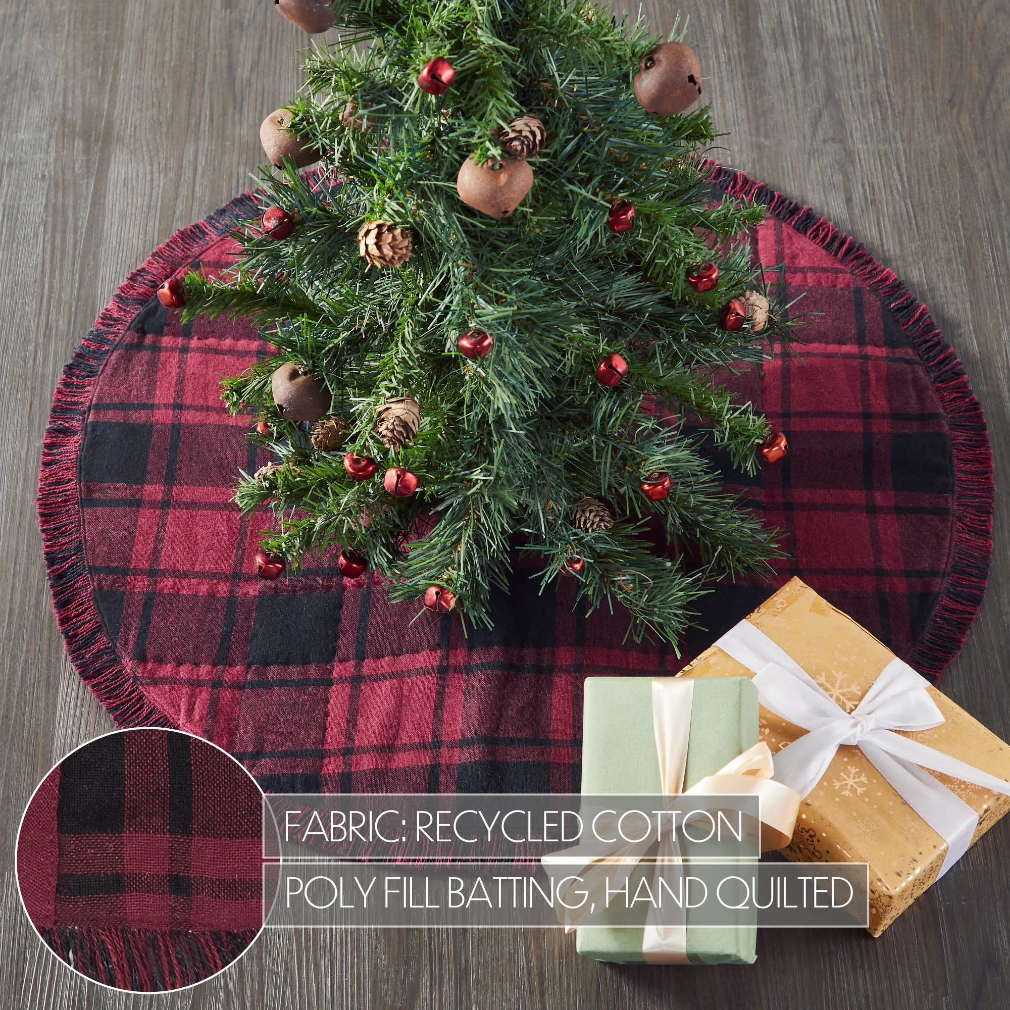 Cumberland Red Black Plaid Tree Skirt 24