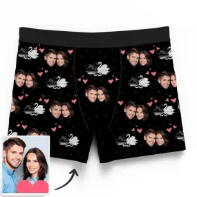 Custom Swan And Face On Boxer Shorts, Face Underwear For Men