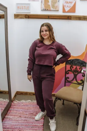 Dahlia High Rise Plum Joggers