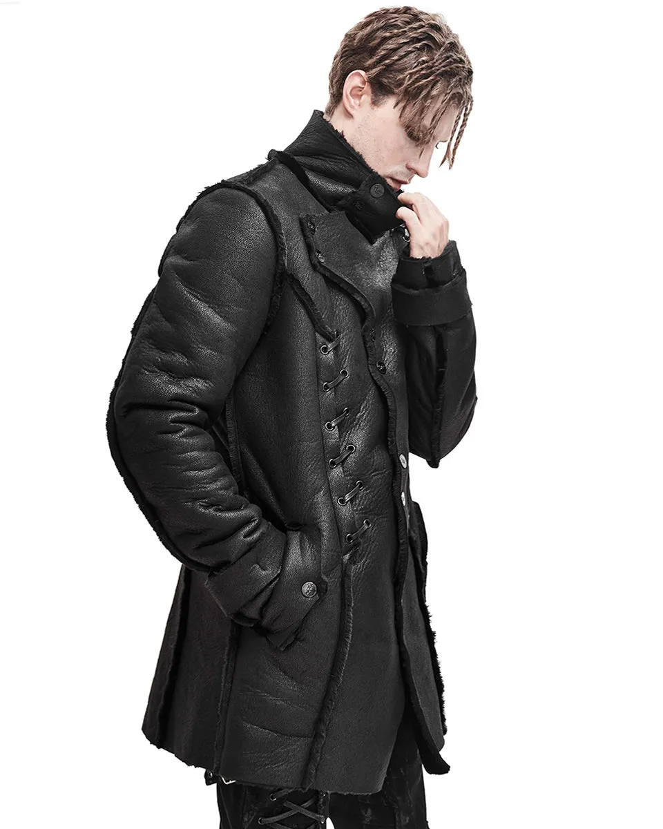 Devil Fashion Cyberspill Mens Shearling Dieselpunk Coat