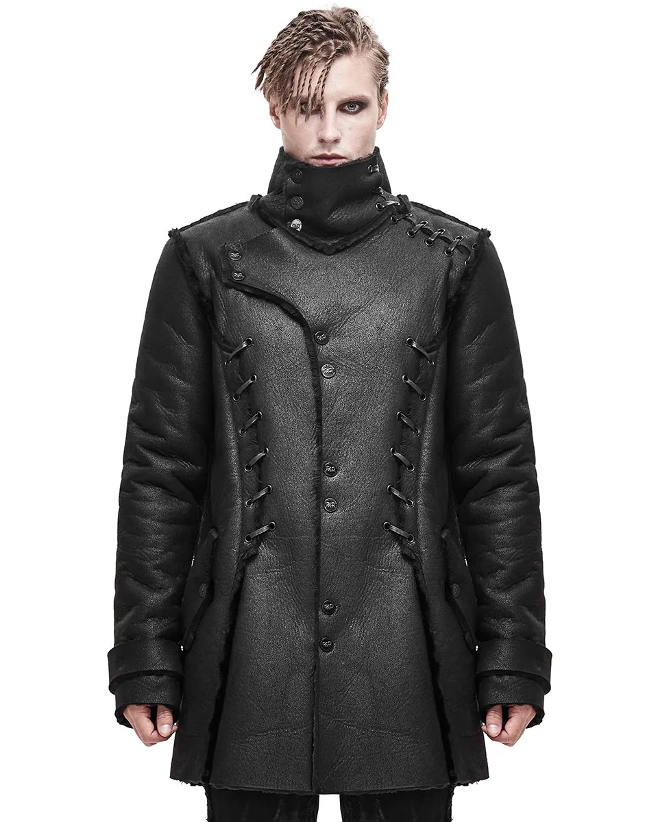 Devil Fashion Cyberspill Mens Shearling Dieselpunk Coat