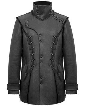 Devil Fashion Cyberspill Mens Shearling Dieselpunk Coat