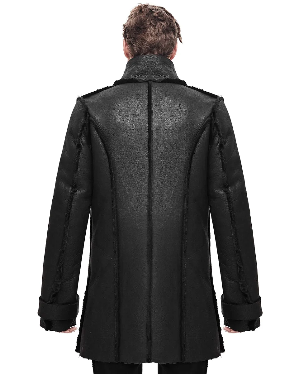 Devil Fashion Cyberspill Mens Shearling Dieselpunk Coat