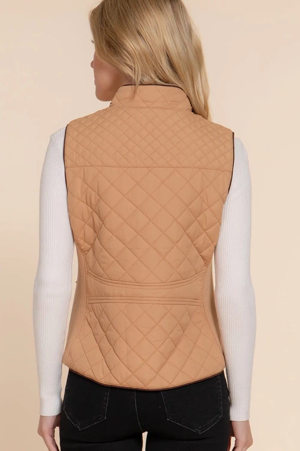 Diamond Quilted Vest - Caramel