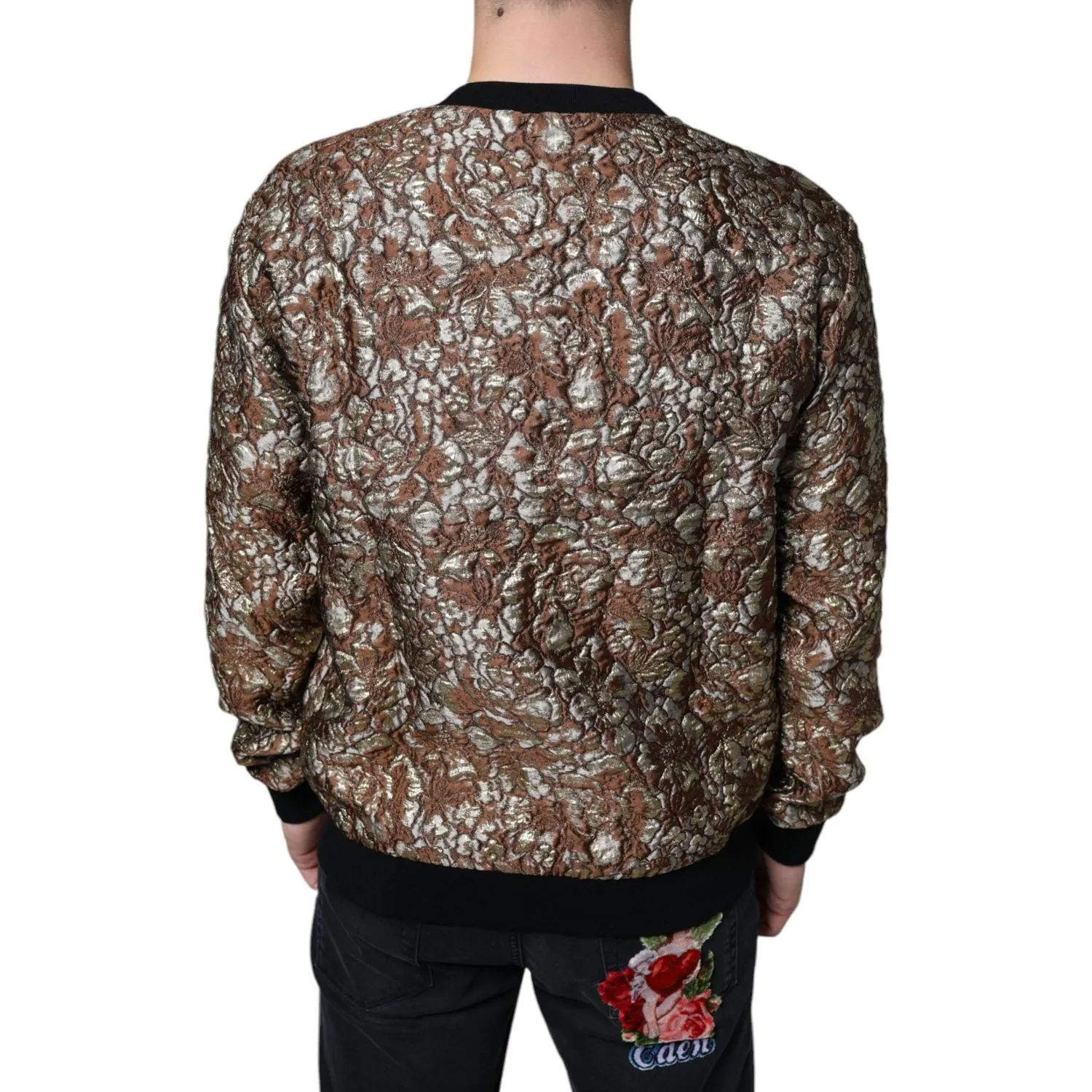 Dolce & Gabbana Brown Jacquard Mambo Pineapple Pullover Sweater