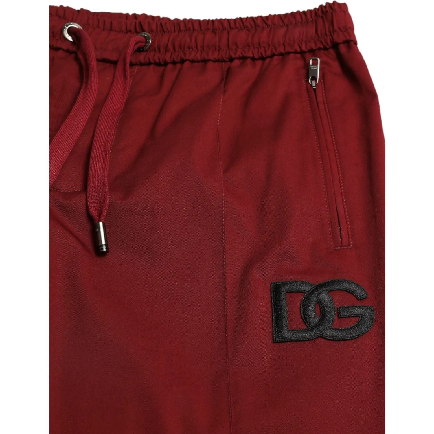 Dolce & Gabbana Maroon Cotton Stretch Jogger Pants