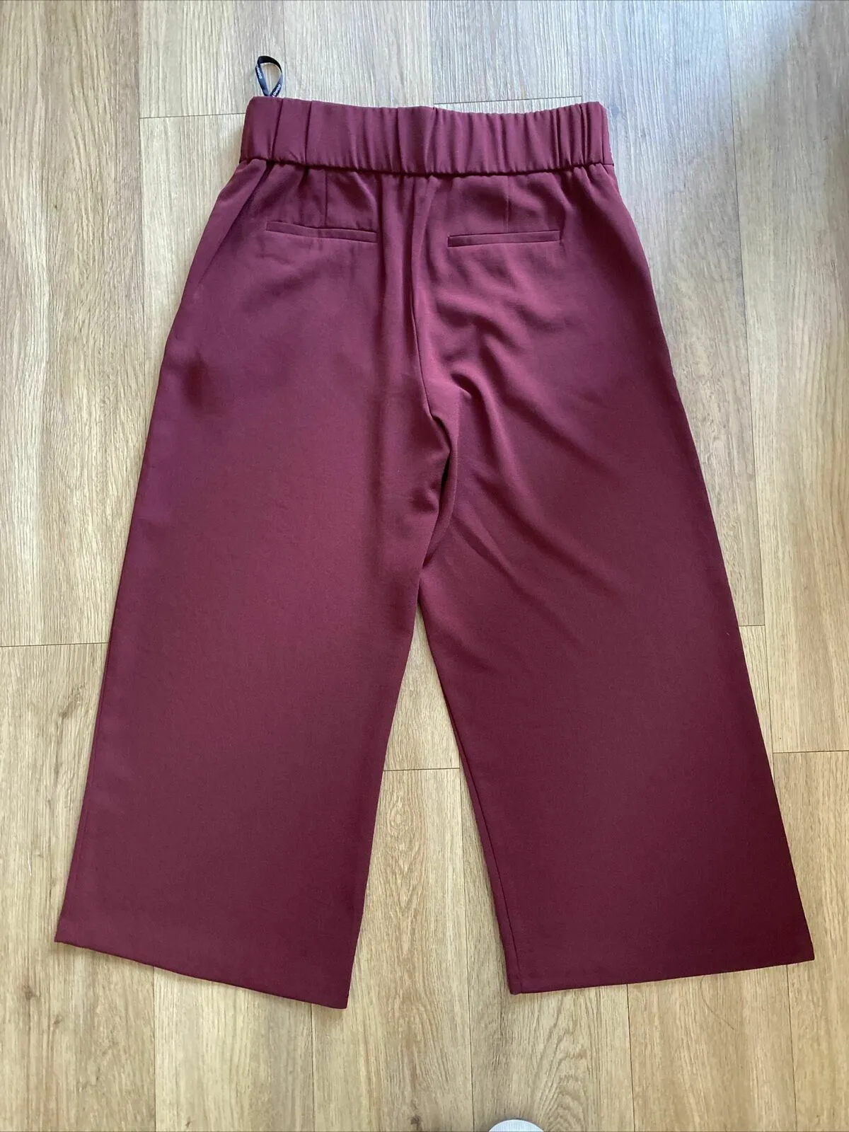 Dorothy Perkins Tailoring Crop Wide Leg Trousers Berry Red Culottes 6 10 12 16