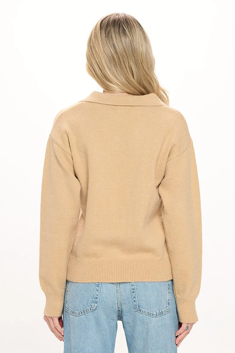 Eloise Long Sleeve Collared Sweater