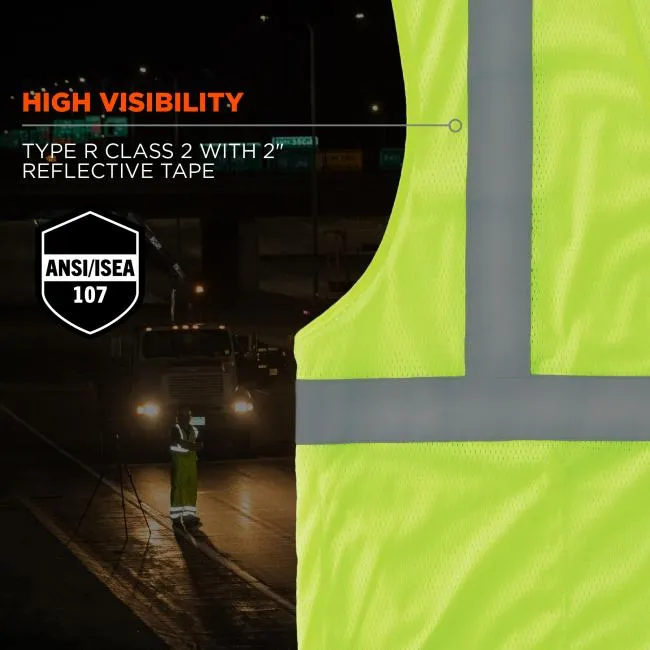 Ergodyne GloWear 8210HL Type R Class 2 Mesh Hi-Vis Safety Vest - Lime