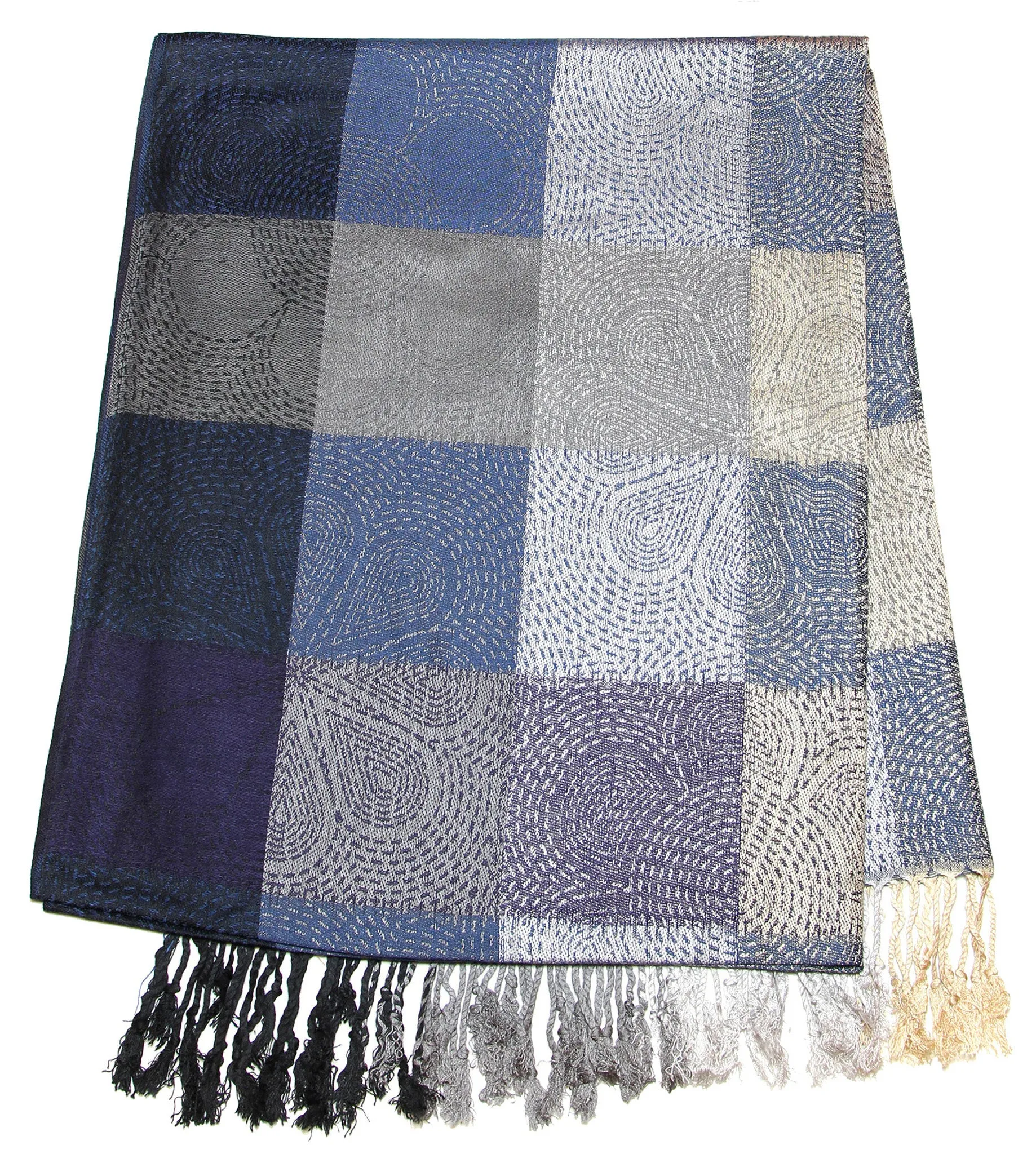 Fair Trade Hand Made Nepal Pashmina Scarf Shawl Blue