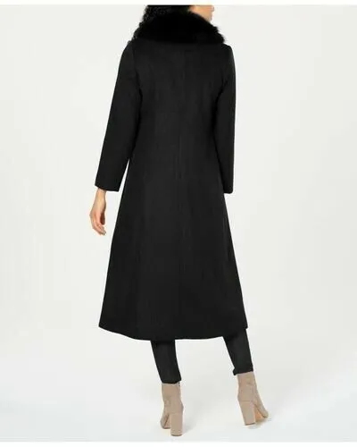 Forecaster Fox-Fur-Collar Maxi Reefer Coat