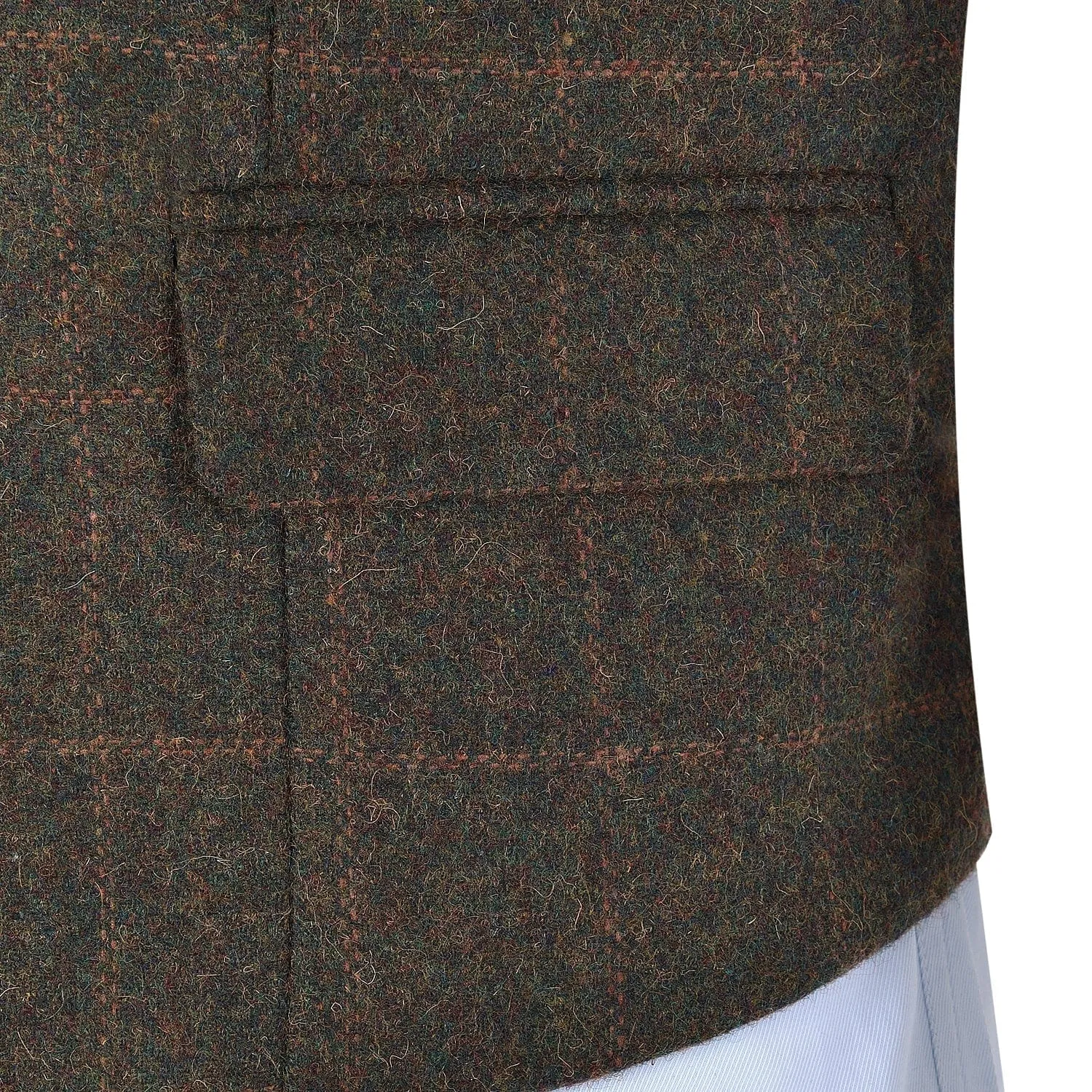 Formal Tweed Plaid Notch Lapel Waistcoat Slim Fit Suit Vest