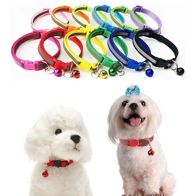 Fun and Festive Reflective Bell Pet Collars