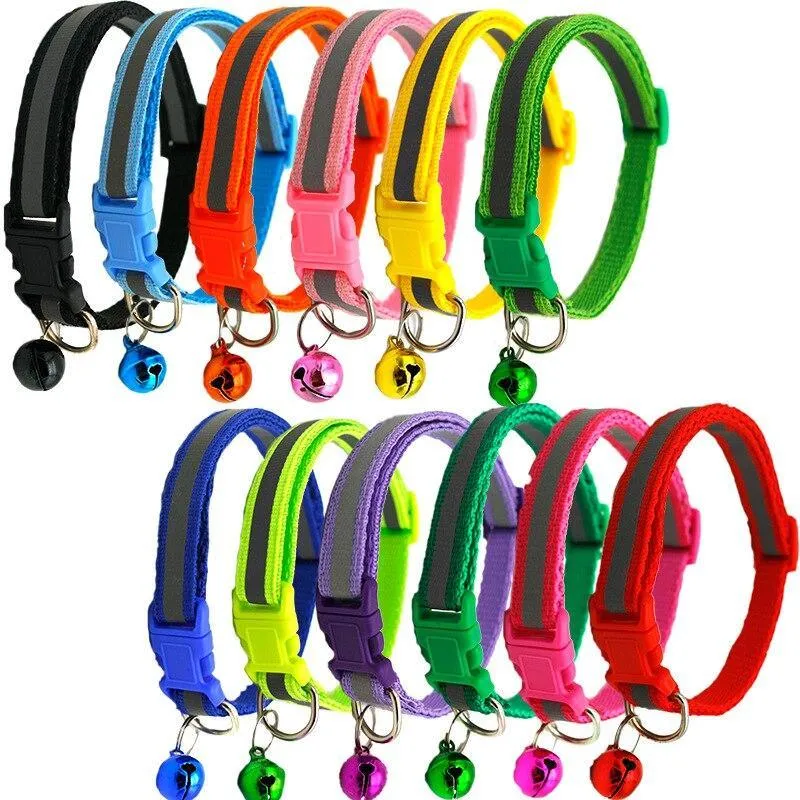 Fun and Festive Reflective Bell Pet Collars