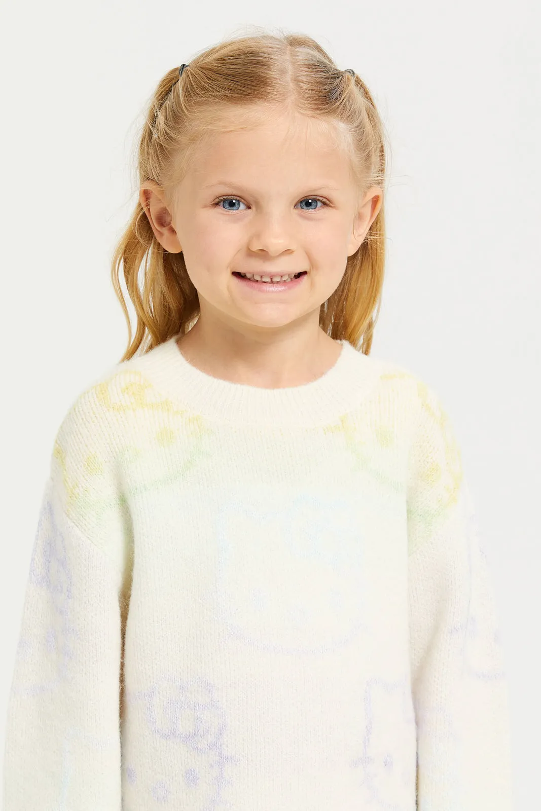 Girls Cream Hello Kitty Printed Pullover