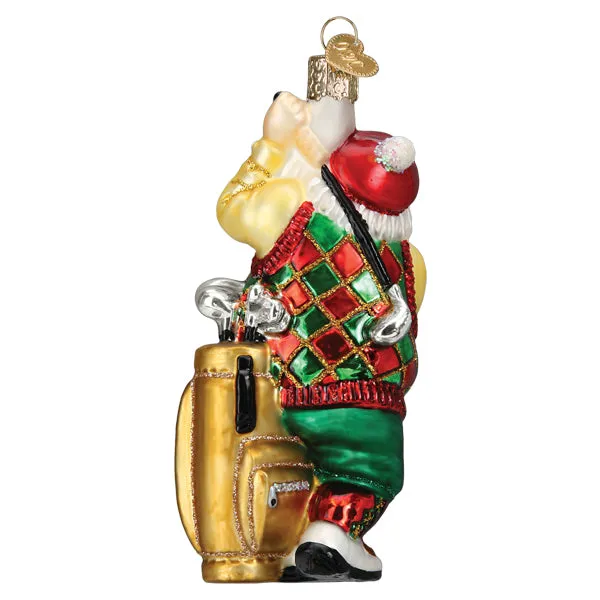 Golfing Santa Ornament