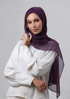 Grape- Classic Shawl- Plain Crinkled Chiffon