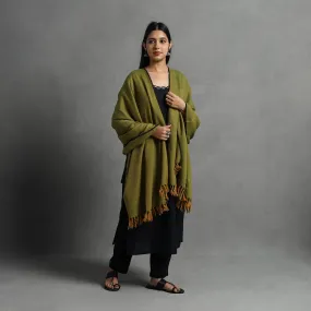 Green - Kumaun Handwoven Pure Merino Wool Shawl for Women 77