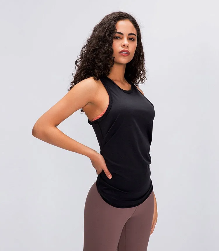 Gym Bunny Flow Loose-fit Vest- Black