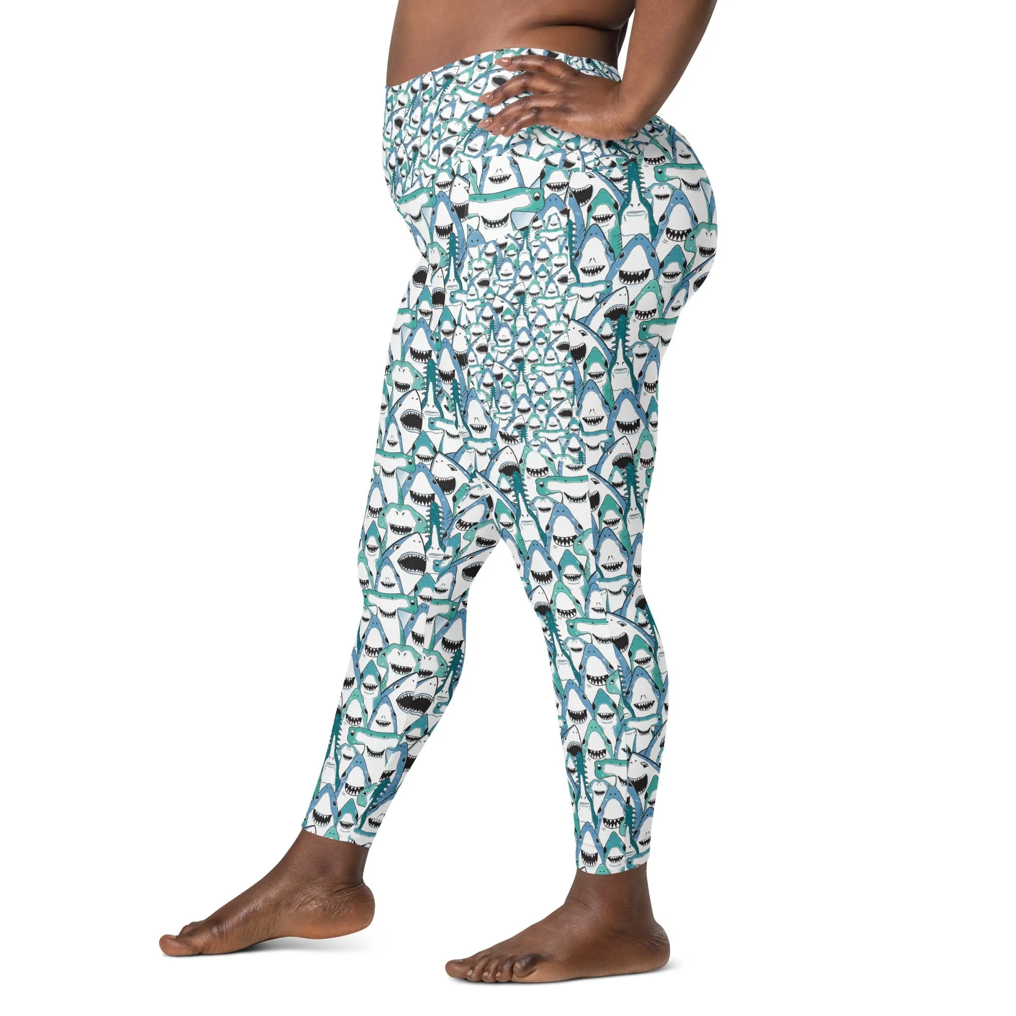 Happiest Sharks Pocket Leggings (Warehouse)