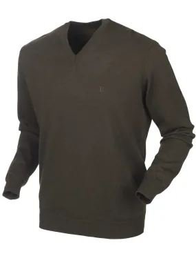 HARKILA Glenmore Pullover - Mens Merino Knitwear - Demitasse Brown