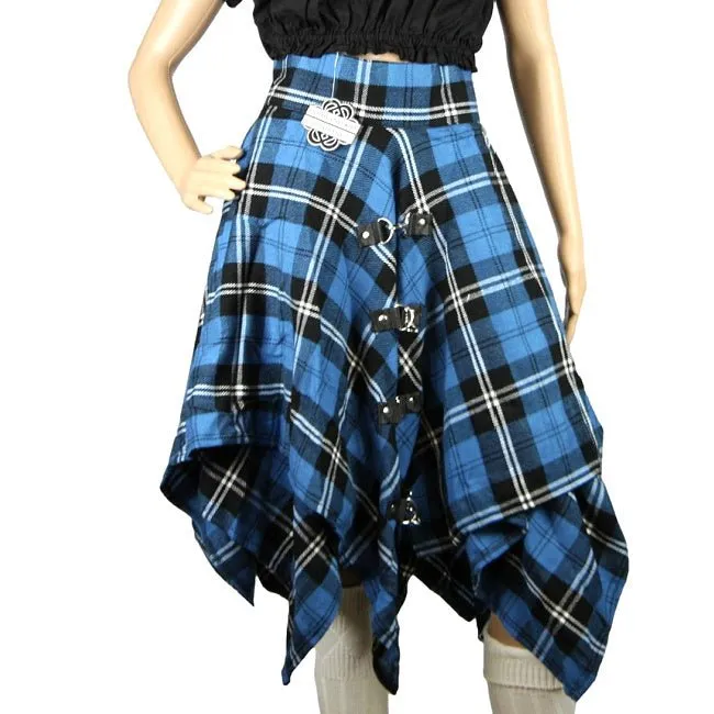 Highland Kilt Pixie skirt Ramsey Blue Tartan