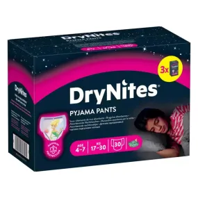 Huggies DryNites Pyjama Pants for Girls Years 4-7, 30 Pack