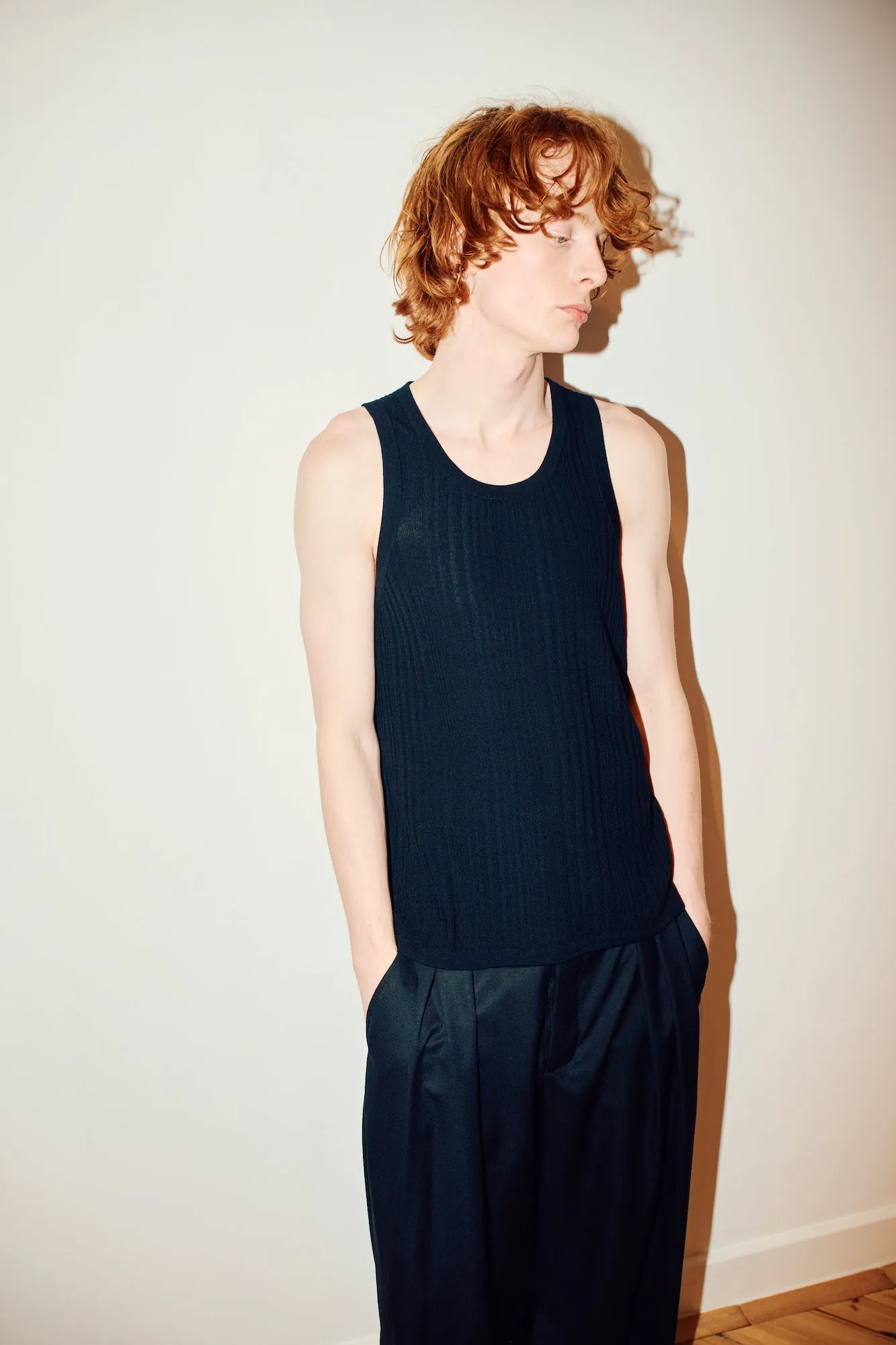 Irregular Rib Knitted Vest