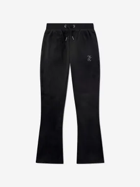 Juicy Couture Girls Diamante Logo Bootcut Joggers in Black