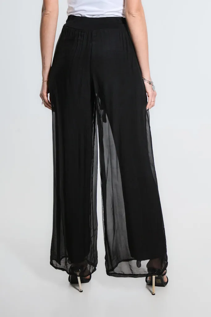 Kimberly Wrap Front Silk Pant (PL214)