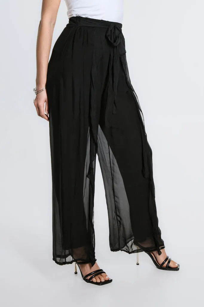 Kimberly Wrap Front Silk Pant (PL214)