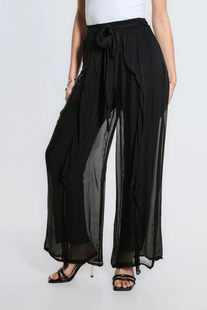 Kimberly Wrap Front Silk Pant (PL214)