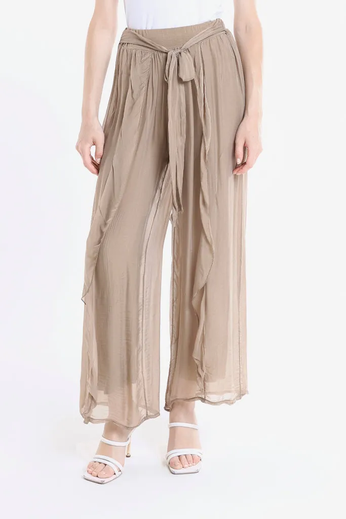 Kimberly Wrap Front Silk Pant (PL214)