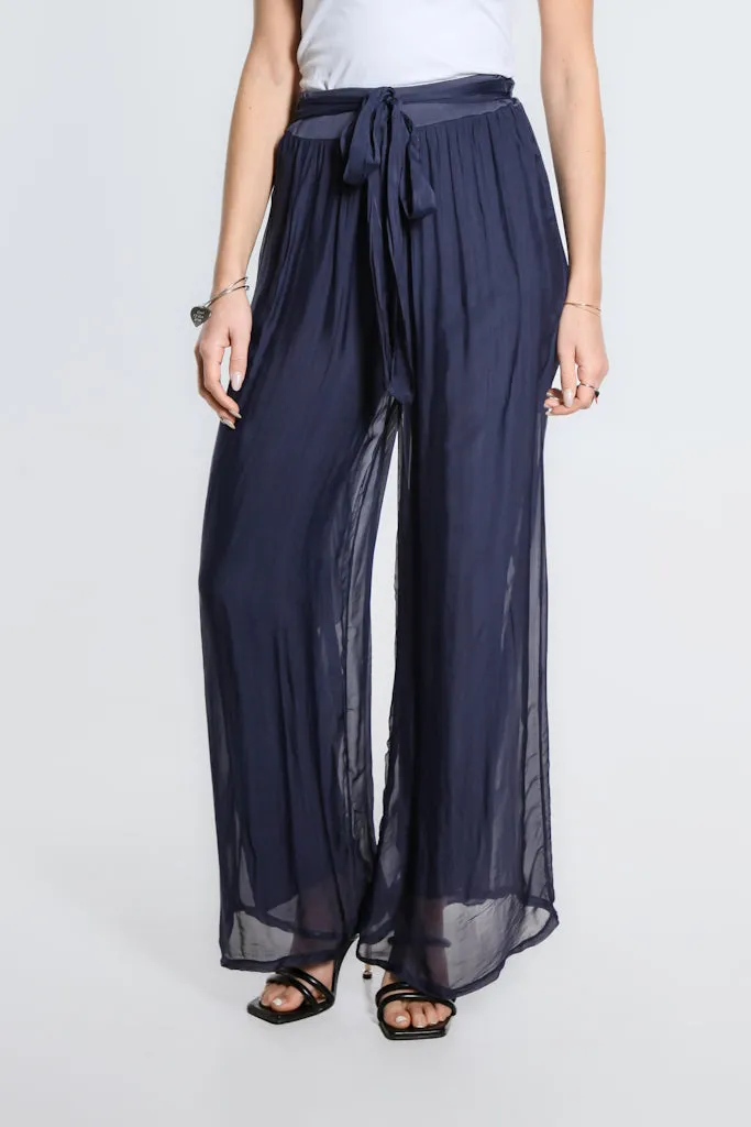 Kimberly Wrap Front Silk Pant (PL214)