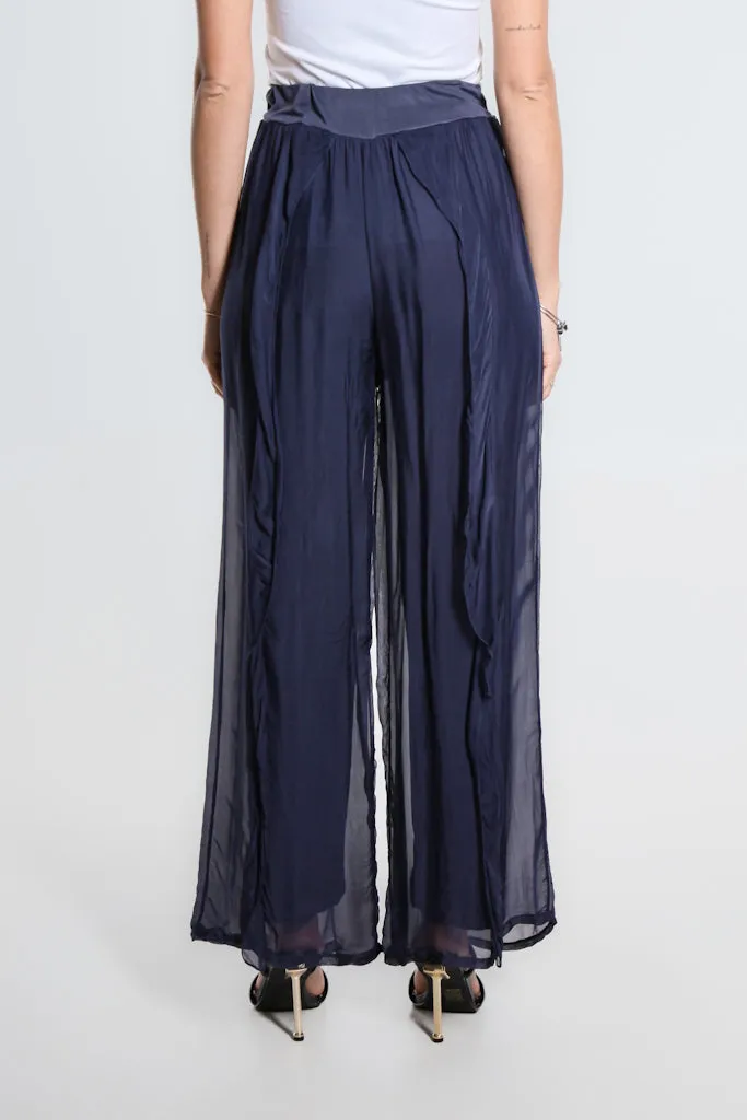 Kimberly Wrap Front Silk Pant (PL214)