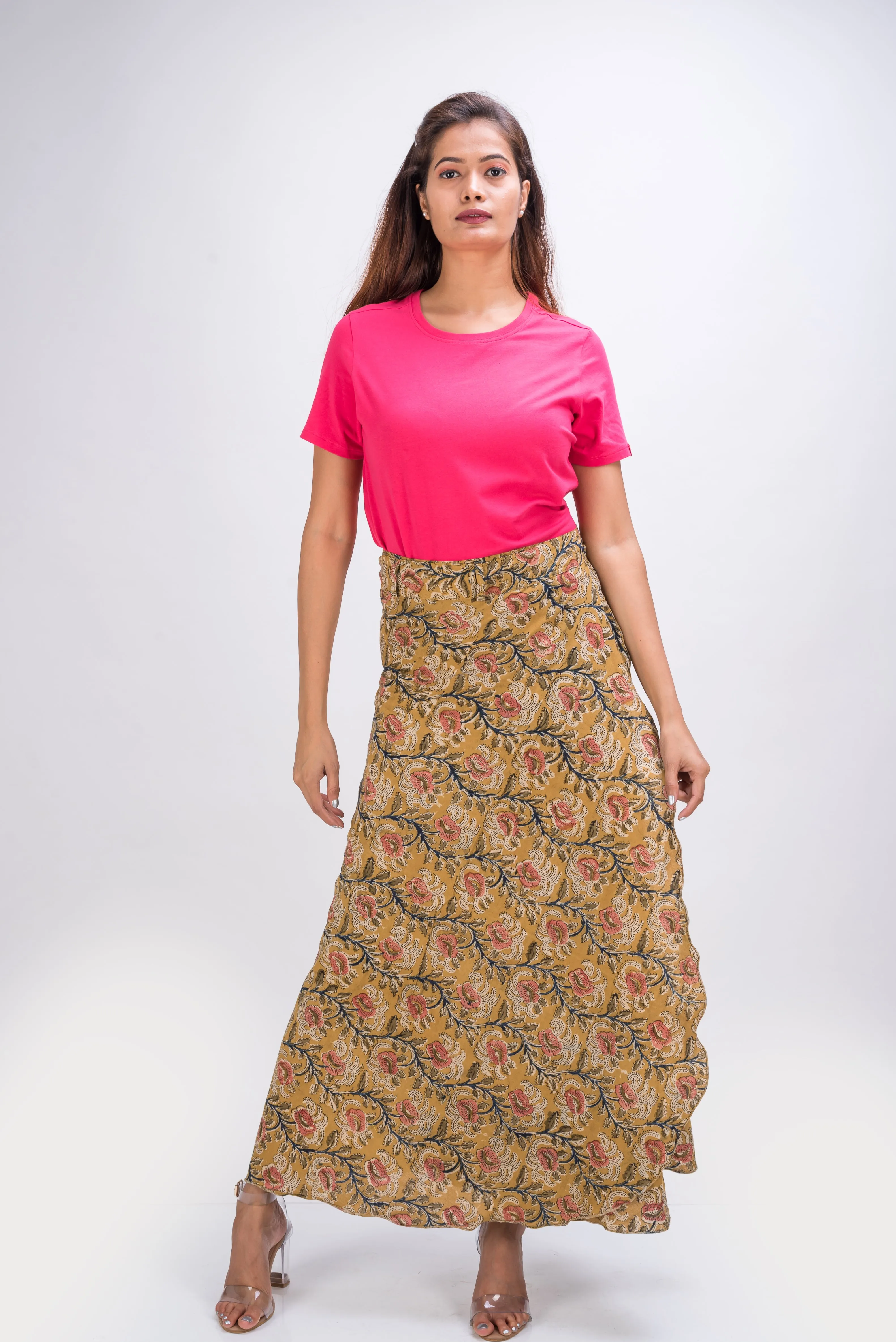 KK3014 Wrap Skirt - Flowers Yellow