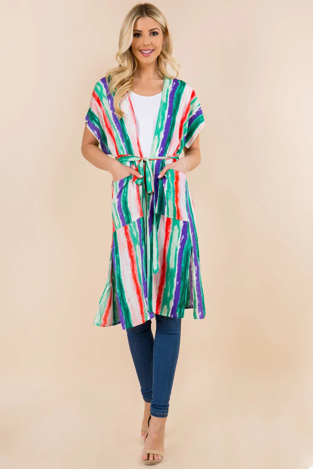 KP-1C26 stripe kimono