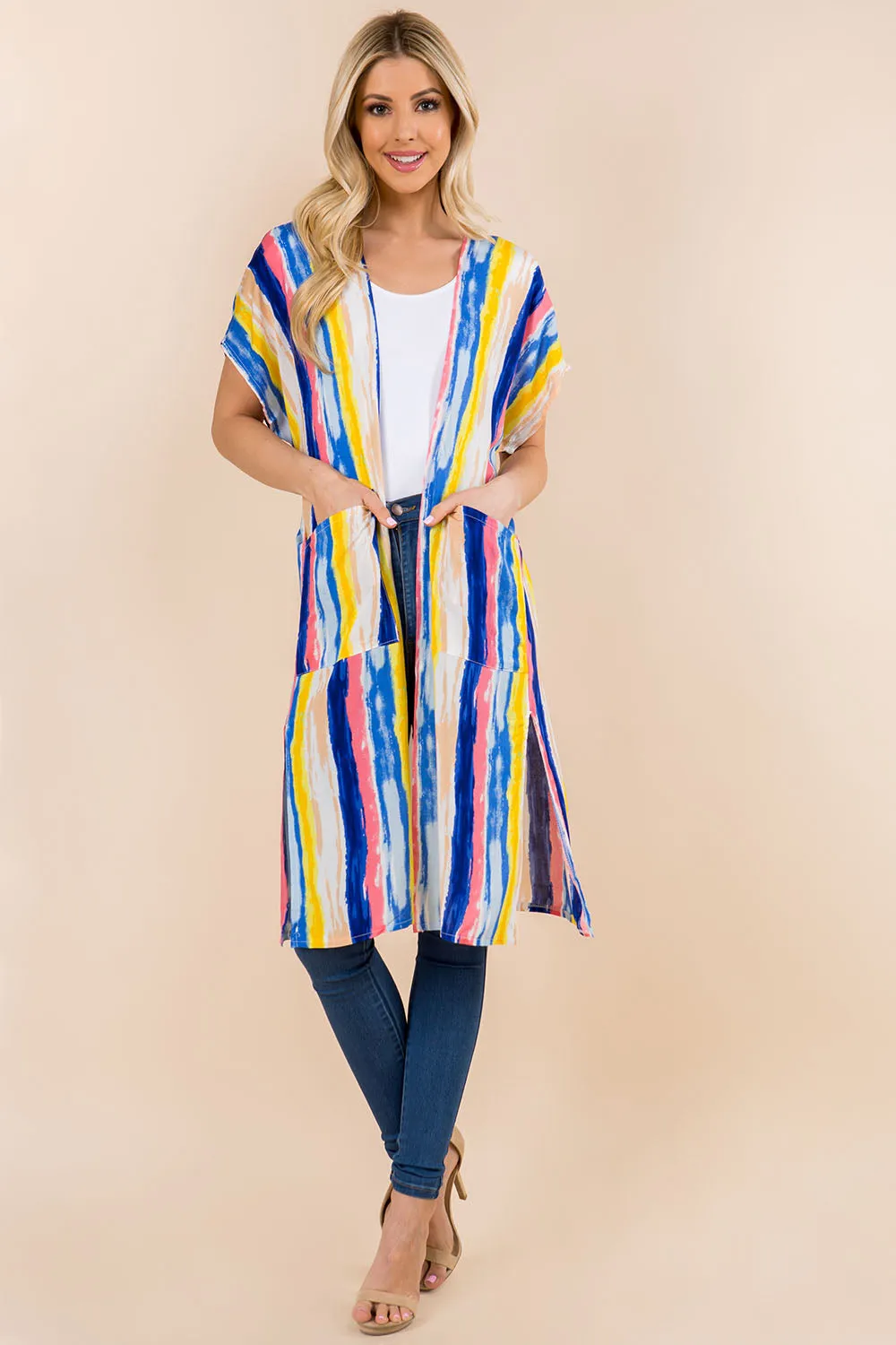 KP-1C26 stripe kimono