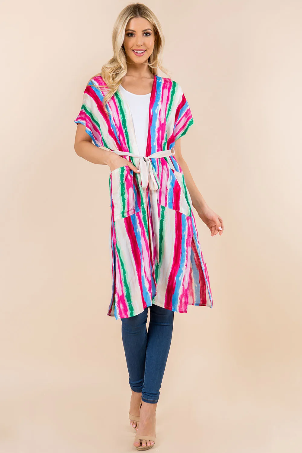 KP-1C26 stripe kimono