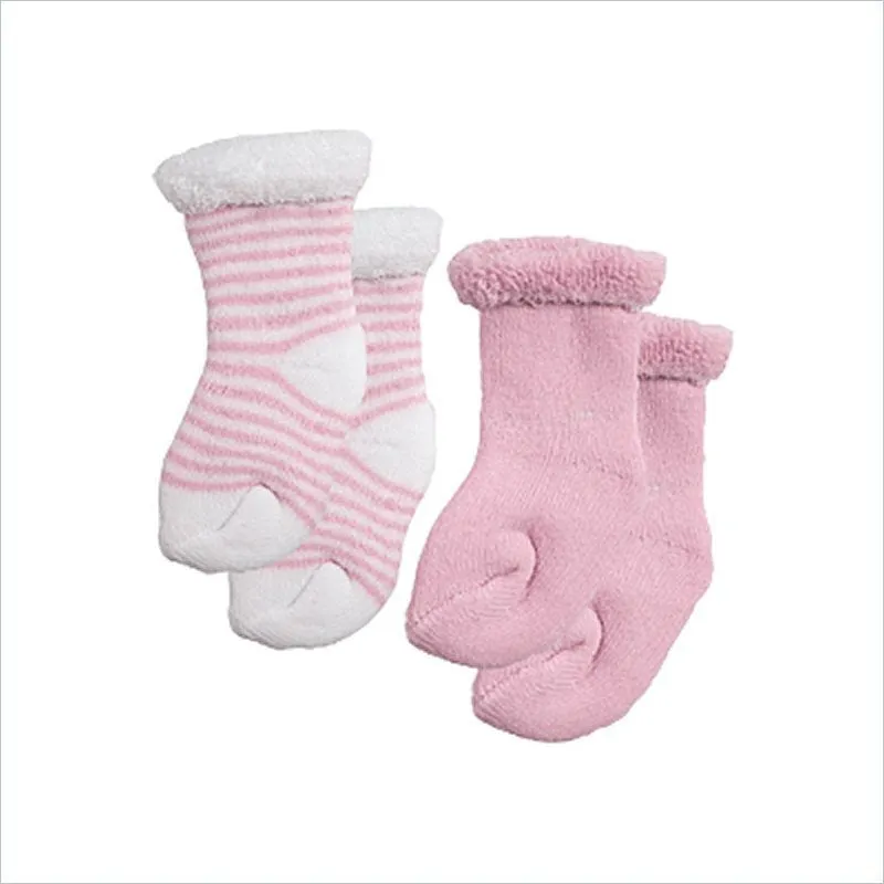 Kushies Pink Terry Newborn Baby Socks