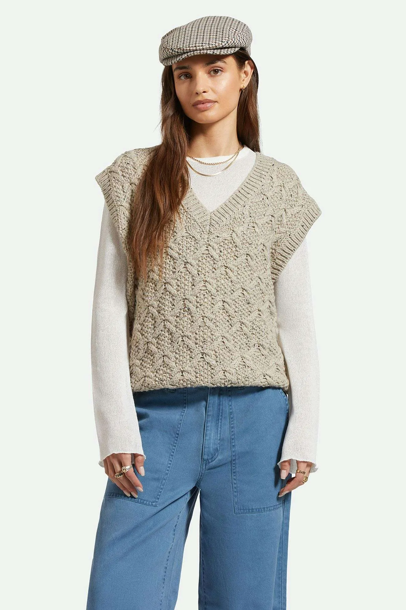 Lafayette Oversized Sweater Vest - Marled Beige