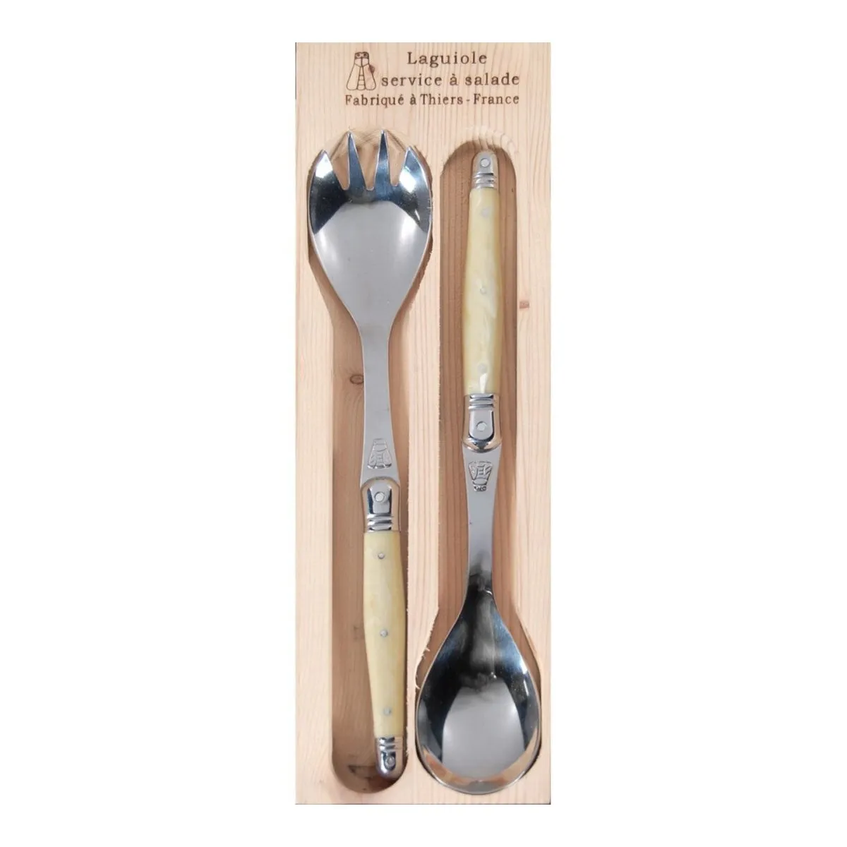 Laguiole Jean Dubost Deluxe Light Horn Salad Servers