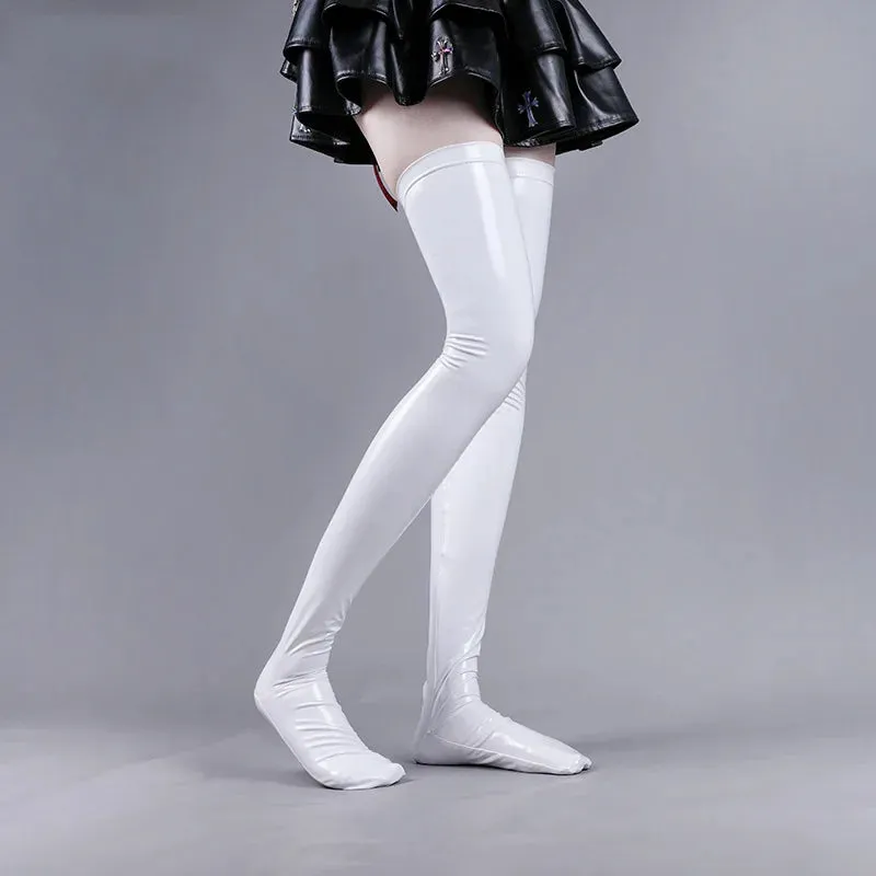 Latex Paw Thigh High Stockings