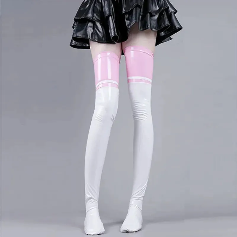 Latex Paw Thigh High Stockings