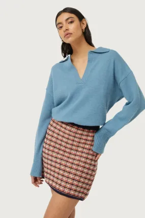 Laura Polo Knit in Baby Blue