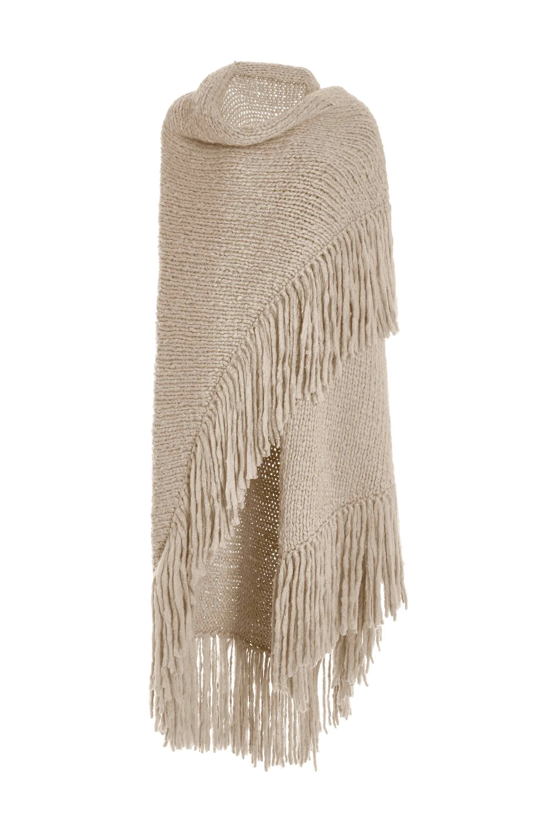 Lauren Knit Wrap in Oatmeal Welfat Cashmere