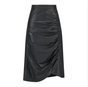 Leather skirt LEASK2151 Black