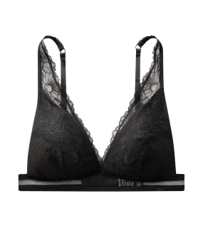 Lightly Lined Triangle Bra Black