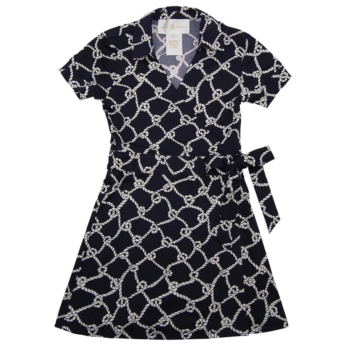 Little Girl Wrap Dress in Navy Turtle Bay