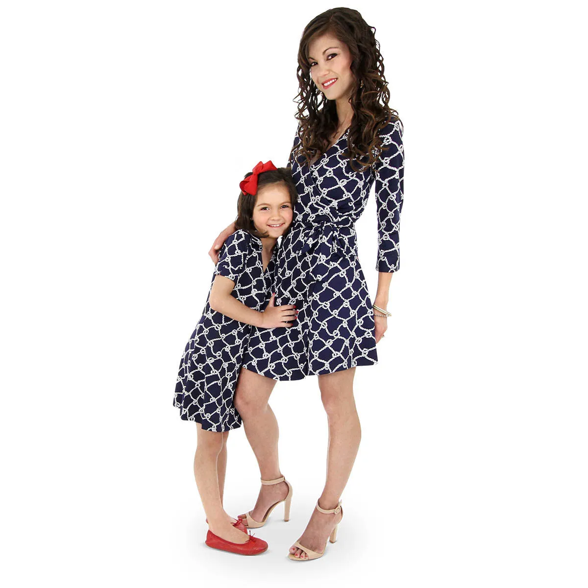 Little Girl Wrap Dress in Navy Turtle Bay